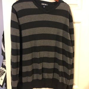 Black and Grey Striped Men’s Sweater